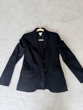 J.Crew Black Tailored Blazer | Size 00 | Classic Two-Button | Workwear Staple